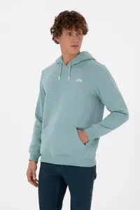 US Polo Assn. Men Regular Fit Hooded Fleece Mint Basic Sweatshirt