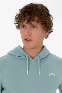 US Polo Assn. Men Regular Fit Hooded Fleece Mint Basic Sweatshirt - Image 2