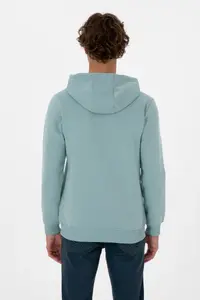 US Polo Assn. Men Regular Fit Hooded Fleece Mint Basic Sweatshirt - Image 5