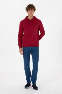 US Polo Assn. Men Regular Fit Hooded Fleece Koyu Raspberry Basic Sweatshirt - Image 4