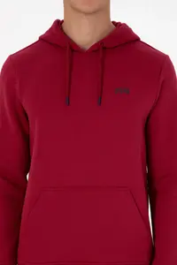 US Polo Assn. Men Regular Fit Hooded Fleece Koyu Raspberry Basic Sweatshirt - Image 6