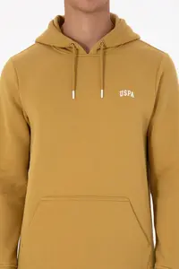 US Polo Assn. Men Regular Fit Hooded Fleece Mustard Basic Sweatshirt - Image 6