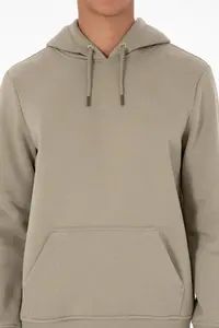 US Polo Assn. Men Regular Fit Hooded Fleece Light Khaki Basic Sweatshirt - Image 6
