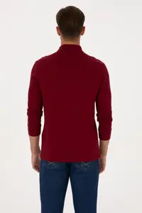 US Polo Shirt Assn. Men Regular Fit Polo Shirt Shirt Collar Burgundy Basic Sweatshirt - Image 5