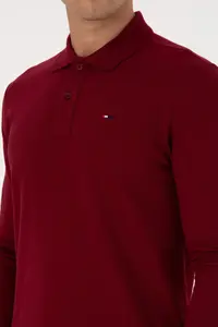 US Polo Shirt Assn. Men Regular Fit Polo Shirt Shirt Collar Burgundy Basic Sweatshirt - Image 7