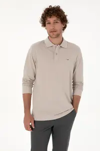 US Polo Assn. Men Regular Fit Polo Shirt Collar Stone Basic Sweatshirt