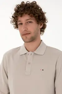 US Polo Assn. Men Regular Fit Polo Shirt Collar Stone Basic Sweatshirt - Image 2