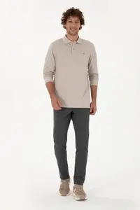 US Polo Assn. Men Regular Fit Polo Shirt Collar Stone Basic Sweatshirt - Image 4