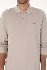 US Polo Assn. Men Regular Fit Polo Shirt Collar Stone Basic Sweatshirt - Image 6