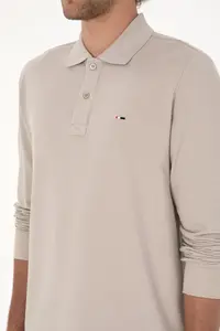 US Polo Assn. Men Regular Fit Polo Shirt Collar Stone Basic Sweatshirt - Image 7