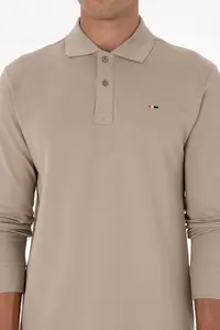 US Polo Shirt Assn. Men Regular Fit Polo Shirt Shirt Collar Dark BEIGE Basic Sweatshirt - Image 6
