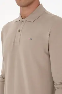 US Polo Shirt Assn. Men Regular Fit Polo Shirt Shirt Collar Dark BEIGE Basic Sweatshirt - Image 7