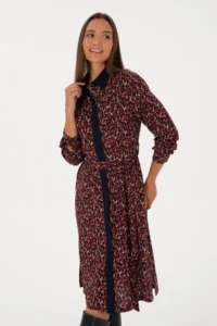 US Polo Assn. Women Navy Blue Arched Weaving Dress - Image 2