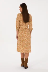 US Polo Assn. Women Mustard Arched Weaving Dress - Image 4