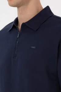 US Polo Assn. Men comfort Fit Half Zippered Navy Blue Sweatshirt - Image 7