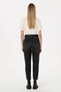 US Polo Assn. Women Black Mom High Waist Fit Jeans Pants - Image 4