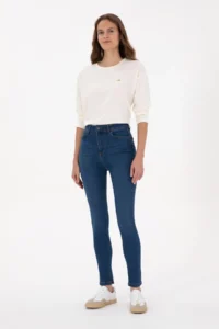 US Polo Assn. Women Blue skinny Haigh Waist Fit Jeans Pants - Image 3