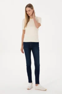 US Polo Assn. Women Dark Blue skinny High Waist Fit Jeans Pants - Image 3
