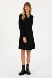 US Polo Assn. Women Black Mini Size Weaving Dress