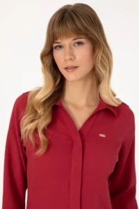US Polo Assn. Women Koyu Raspberry Mini Size Weaving Dress - Image 2
