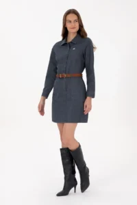 US Polo Assn. Women Black Mini Size Weaving Dress - Image 3
