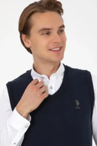 US Polo Assn. Men Navy Blue Pullover - Image 2