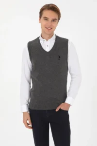 US Polo Assn. Men Anthracite Melanj Pullover