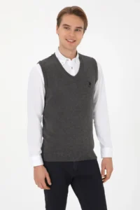 US Polo Assn. Men Anthracite Melanj Pullover - Image 3
