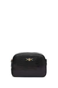US Polo Assn. Women Black Kroko Crossbody Bag - Image 3