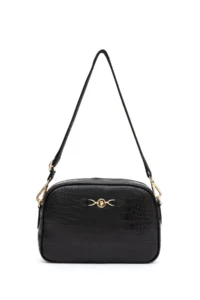 US Polo Assn. Women Black Kroko Crossbody Bag - Image 6