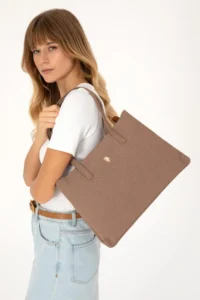 US Polo Assn. Women Mink Suede Tote Bag - Image 2