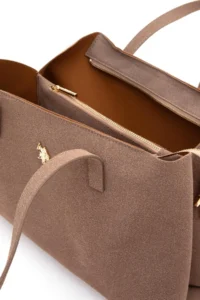 US Polo Assn. Women Mink Suede Tote Bag - Image 6