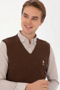 US Polo Assn. Men Brown Pullover - Image 2