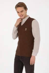 US Polo Assn. Men Brown Pullover - Image 3