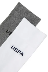 US Polo Assn. Men Gray Melanj White 2 Sets Soket Socks - Image 2