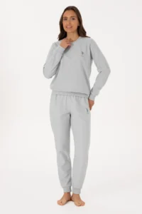 US Polo Assn. Women Gray Melanj Pajama Set