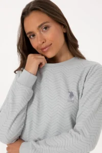 US Polo Assn. Women Gray Melanj Pajama Set - Image 2