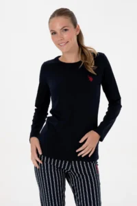 US Polo Assn. Women Navy Blue Pajama Set - Image 3