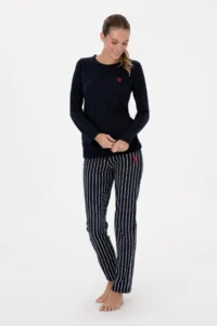 US Polo Assn. Women Navy Blue Pajama Set - Image 4