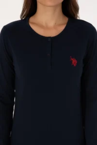 US Polo Assn. Women Navy Blue New year Themed Pajama Set - Image 6