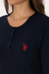 US Polo Assn. Women Navy Blue New year Themed Pajama Set - Image 7