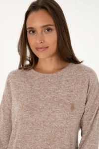 US Polo Assn. Women Camel Pajama Set - Image 2