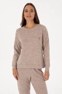 US Polo Assn. Women Camel Pajama Set - Image 3