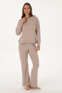 US Polo Assn. Women Camel Pajama Set - Image 4