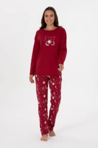 US Polo Assn. Women Burgundy Pajama Set