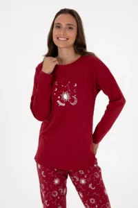 US Polo Assn. Women Burgundy Pajama Set - Image 3