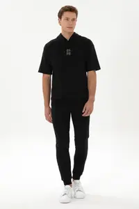 US Polo Assn. Men comfort Fit Hooded Short Sleeve Black Sweatshirt - Image 4