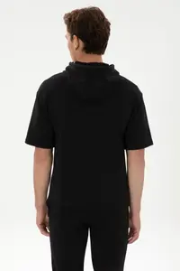 US Polo Assn. Men comfort Fit Hooded Short Sleeve Black Sweatshirt - Image 5