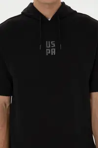 US Polo Assn. Men comfort Fit Hooded Short Sleeve Black Sweatshirt - Image 6