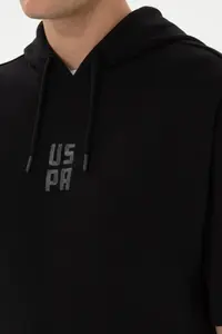 US Polo Assn. Men comfort Fit Hooded Short Sleeve Black Sweatshirt - Image 7